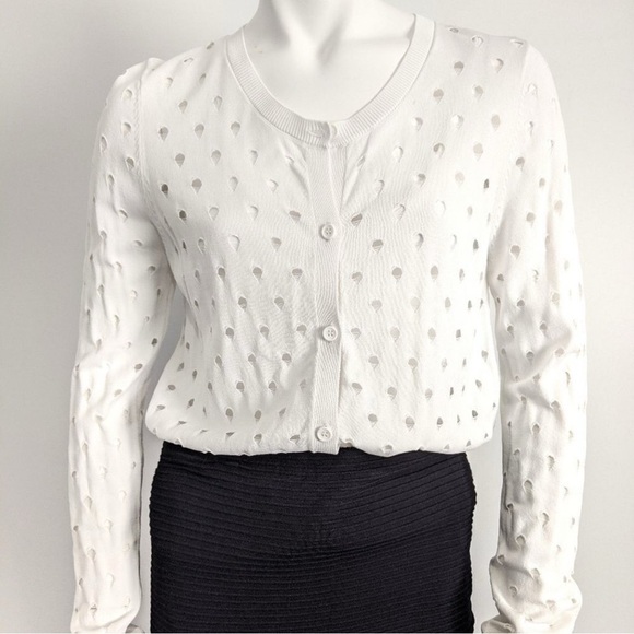 Sandro Paris White Cardigan Sz 2 - Picture 4 of 15